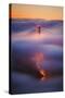 Ethereal Gold Sunrise in Fog at San Francisco, Golden Gate Bridge-Vincent James-Stretched Canvas