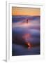 Ethereal Gold Sunrise in Fog at San Francisco, Golden Gate Bridge-Vincent James-Framed Photographic Print