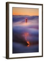 Ethereal Gold Sunrise in Fog at San Francisco, Golden Gate Bridge-Vincent James-Framed Photographic Print