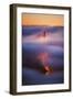 Ethereal Gold Sunrise in Fog at San Francisco, Golden Gate Bridge-Vincent James-Framed Premium Photographic Print