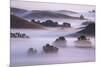 Ethereal Hills and Fog, Misty Otherworldy View at Petaluma Sonoma County-Vincent James-Mounted Photographic Print