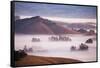 Ethereal Mist and Country Hills of Petaluma, Sonoma County, Bay Area Fog-Vincent James-Framed Stretched Canvas