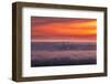 Ethereral Smoky Burn, San Francisco Bay Fog Sunset-Vincent James-Framed Photographic Print