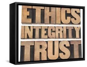 Ethics, Integrity, Trust Word-PixelsAway-Framed Stretched Canvas