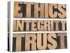Ethics, Integrity, Trust Word-PixelsAway-Stretched Canvas