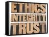 Ethics, Integrity, Trust Word-PixelsAway-Framed Stretched Canvas