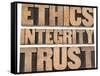 Ethics, Integrity, Trust Word-PixelsAway-Framed Stretched Canvas