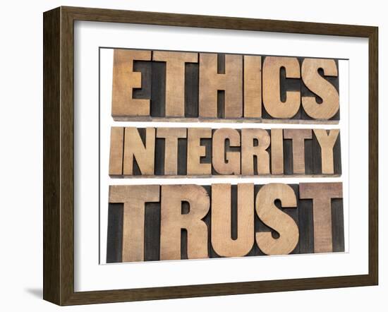 Ethics, Integrity, Trust Word-PixelsAway-Framed Art Print