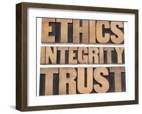 Ethics, Integrity, Trust Word-PixelsAway-Framed Art Print