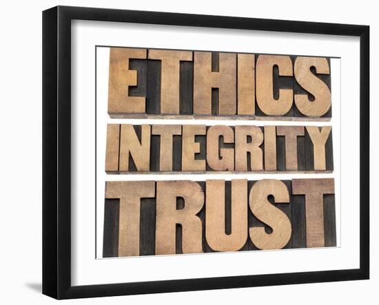 Ethics, Integrity, Trust Word-PixelsAway-Framed Art Print