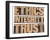 Ethics, Integrity, Trust Word-PixelsAway-Framed Art Print