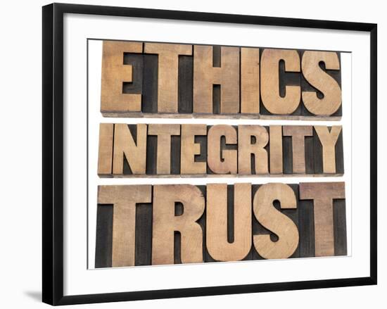 Ethics, Integrity, Trust Word-PixelsAway-Framed Art Print