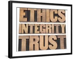 Ethics, Integrity, Trust Word-PixelsAway-Framed Art Print