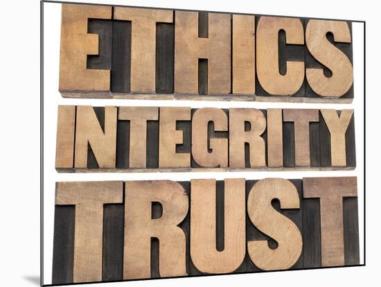 Ethics, Integrity, Trust Word-PixelsAway-Mounted Art Print