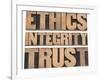 Ethics, Integrity, Trust Word-PixelsAway-Framed Art Print