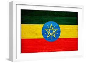 Ethiopia Flag Design with Wood Patterning - Flags of the World Series-Philippe Hugonnard-Framed Art Print