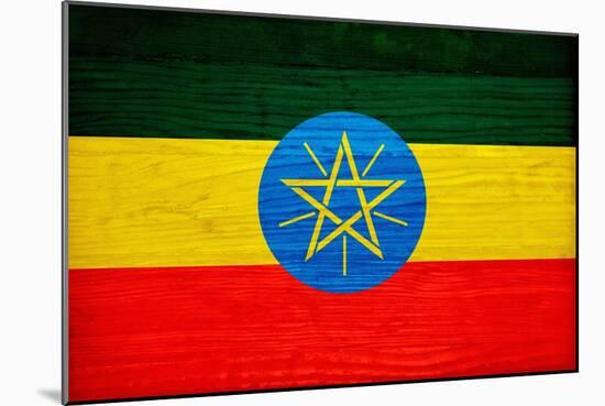 Ethiopia Flag Design with Wood Patterning - Flags of the World Series-Philippe Hugonnard-Mounted Art Print