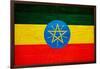 Ethiopia Flag Design with Wood Patterning - Flags of the World Series-Philippe Hugonnard-Framed Art Print