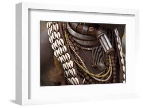 Ethiopia: Lower Omo River Basin, Dilabino (Hamar village near Turmi), Gado's necklaces-Alison Jones-Framed Photographic Print