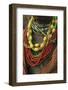 Ethiopia: Lower Omo River Basin, Omo Delta, a woman's beaded necklaces-Alison Jones-Framed Photographic Print