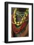 Ethiopia: Lower Omo River Basin, Omo Delta, a woman's beaded necklaces-Alison Jones-Framed Photographic Print