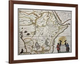 Ethiopia Old Map. Created By Joan Blaeu, Published In Amsterdam 1650-marzolino-Framed Art Print