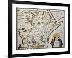 Ethiopia Old Map. Created By Joan Blaeu, Published In Amsterdam 1650-marzolino-Framed Art Print