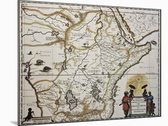 Ethiopia Old Map. Created By Joan Blaeu, Published In Amsterdam 1650-marzolino-Mounted Art Print