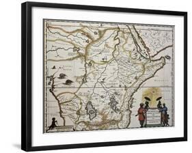 Ethiopia Old Map. Created By Joan Blaeu, Published In Amsterdam 1650-marzolino-Framed Art Print