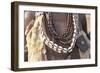 Ethiopia, Omo River Valley, South Omo, Hamer tribe. Detail of a necklace and cowrie shells-Ellen Goff-Framed Photographic Print