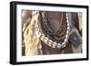 Ethiopia, Omo River Valley, South Omo, Hamer tribe. Detail of a necklace and cowrie shells-Ellen Goff-Framed Photographic Print