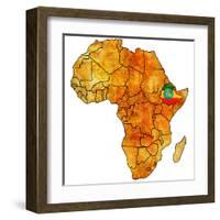 Ethiopia on Actual Map of Africa-michal812-Framed Art Print