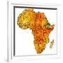 Ethiopia on Actual Map of Africa-michal812-Framed Art Print