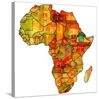 Ethiopia on Actual Map of Africa-michal812-Stretched Canvas