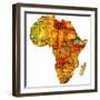 Ethiopia on Actual Map of Africa-michal812-Framed Premium Giclee Print