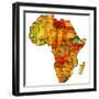 Ethiopia on Actual Map of Africa-michal812-Framed Premium Giclee Print