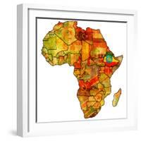 Ethiopia on Actual Map of Africa-michal812-Framed Premium Giclee Print