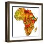 Ethiopia on Actual Map of Africa-michal812-Framed Art Print