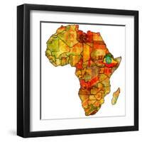 Ethiopia on Actual Map of Africa-michal812-Framed Art Print