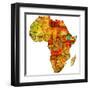 Ethiopia on Actual Map of Africa-michal812-Framed Art Print