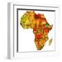 Ethiopia on Actual Map of Africa-michal812-Framed Art Print