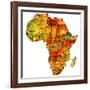 Ethiopia on Actual Map of Africa-michal812-Framed Art Print