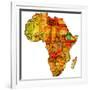 Ethiopia on Actual Map of Africa-michal812-Framed Art Print