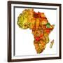 Ethiopia on Actual Map of Africa-michal812-Framed Art Print