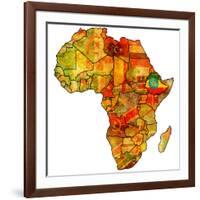 Ethiopia on Actual Map of Africa-michal812-Framed Art Print