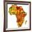 Ethiopia on Actual Map of Africa-michal812-Framed Art Print