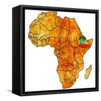 Ethiopia on Actual Map of Africa-michal812-Framed Stretched Canvas