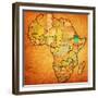 Ethiopia on Actual Map of Africa-michal812-Framed Premium Giclee Print