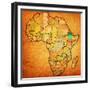 Ethiopia on Actual Map of Africa-michal812-Framed Premium Giclee Print