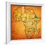 Ethiopia on Actual Map of Africa-michal812-Framed Premium Giclee Print
